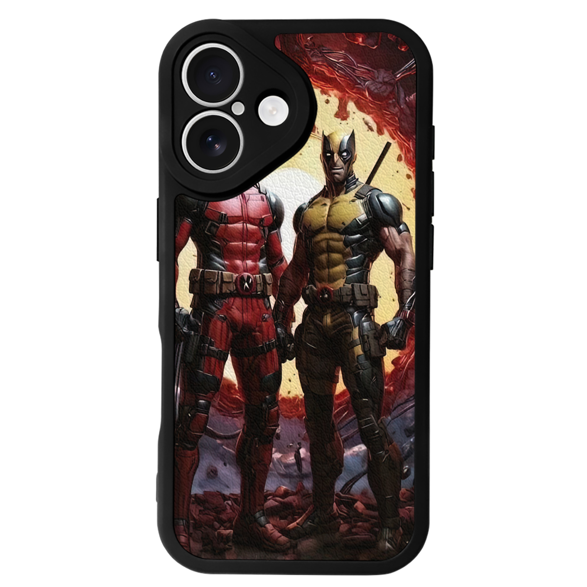 （画像用） Deadpool デッドプール 【iPhone 16シリーズ対応】シリコンスマホケース（レザー調） 材質：シリコン